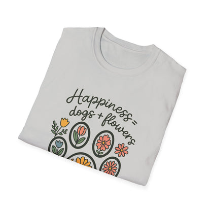 Happiness Dog Flowers T-Shirt