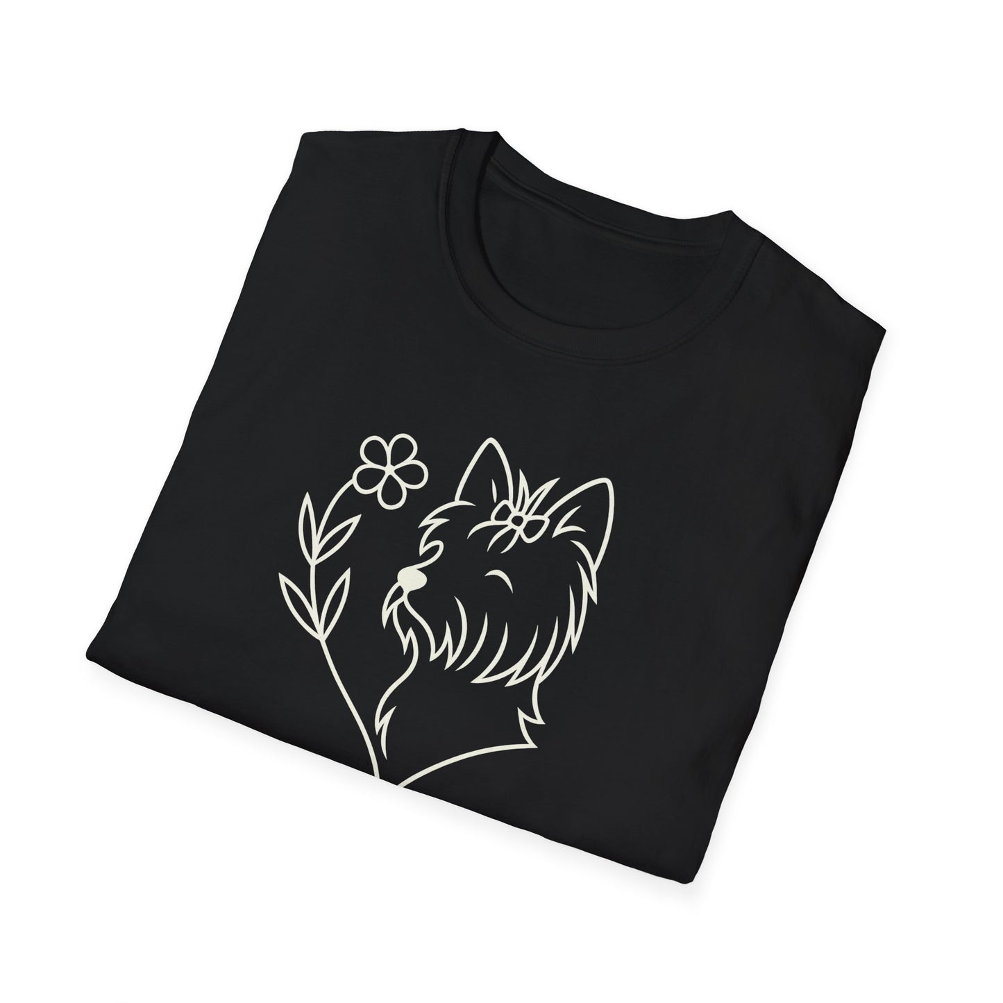 Floral heart Yorkie W T-Shirt