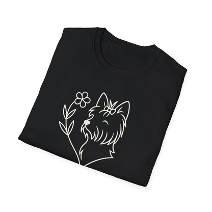 Floral heart Yorkie W T-Shirt