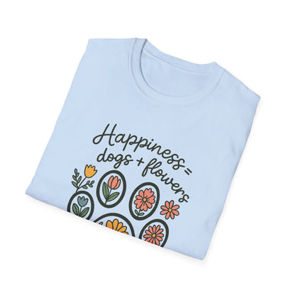 Happiness Dog Flowers T-Shirt