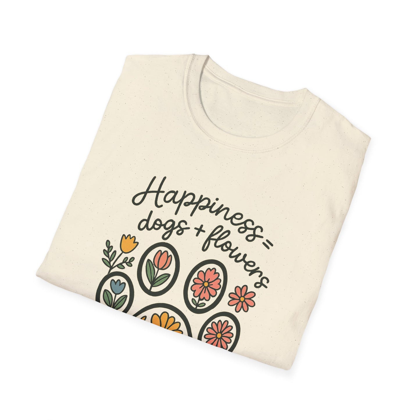 Happiness Dog Flowers T-Shirt