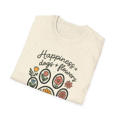 Happiness Dog Flowers T-Shirt