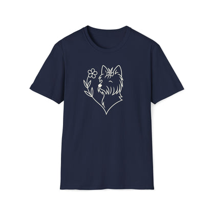 Floral heart Yorkie W T-Shirt