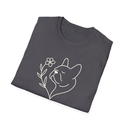 Floral Heart Frenchie W T-Shirt