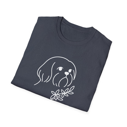 Floral Shih Tzu W T-Shirt