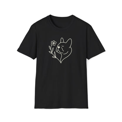 Floral Heart Frenchie W T-Shirt