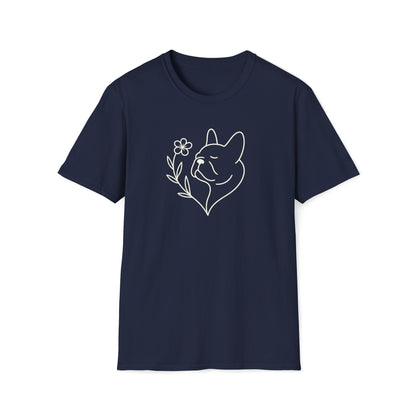Floral Heart Frenchie W T-Shirt