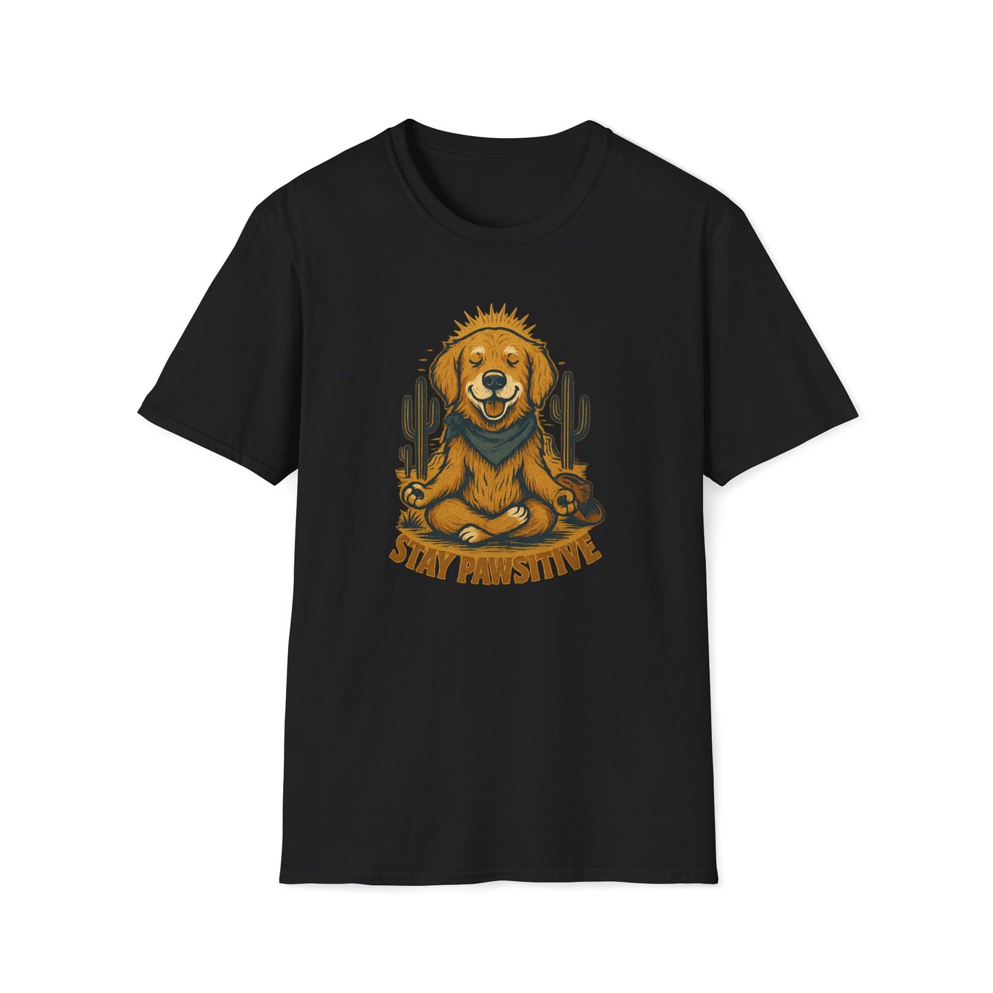 Stay Pawsitive Golden T-Shirt