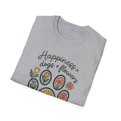 Happiness Dog Flowers T-Shirt