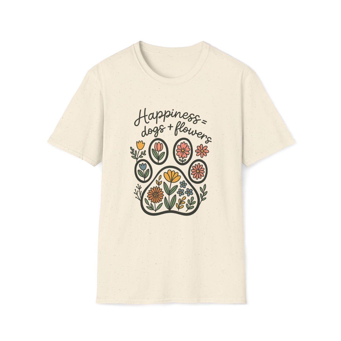 Happiness Dog Flowers T-Shirt