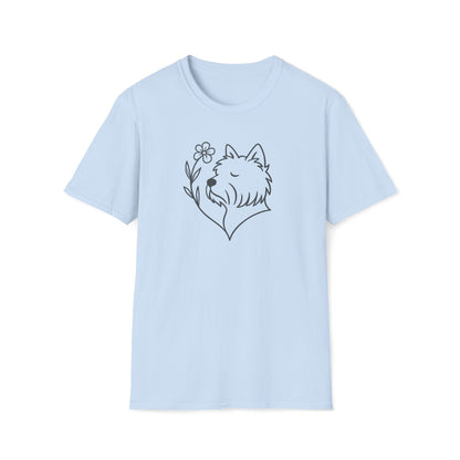 Floral Heart Westie B T-Shirt