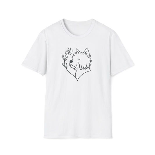 Floral Heart Westie B T-Shirt